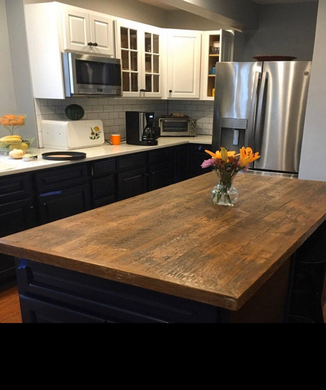 Reclaimed wood kitchen island dining table top attach to your