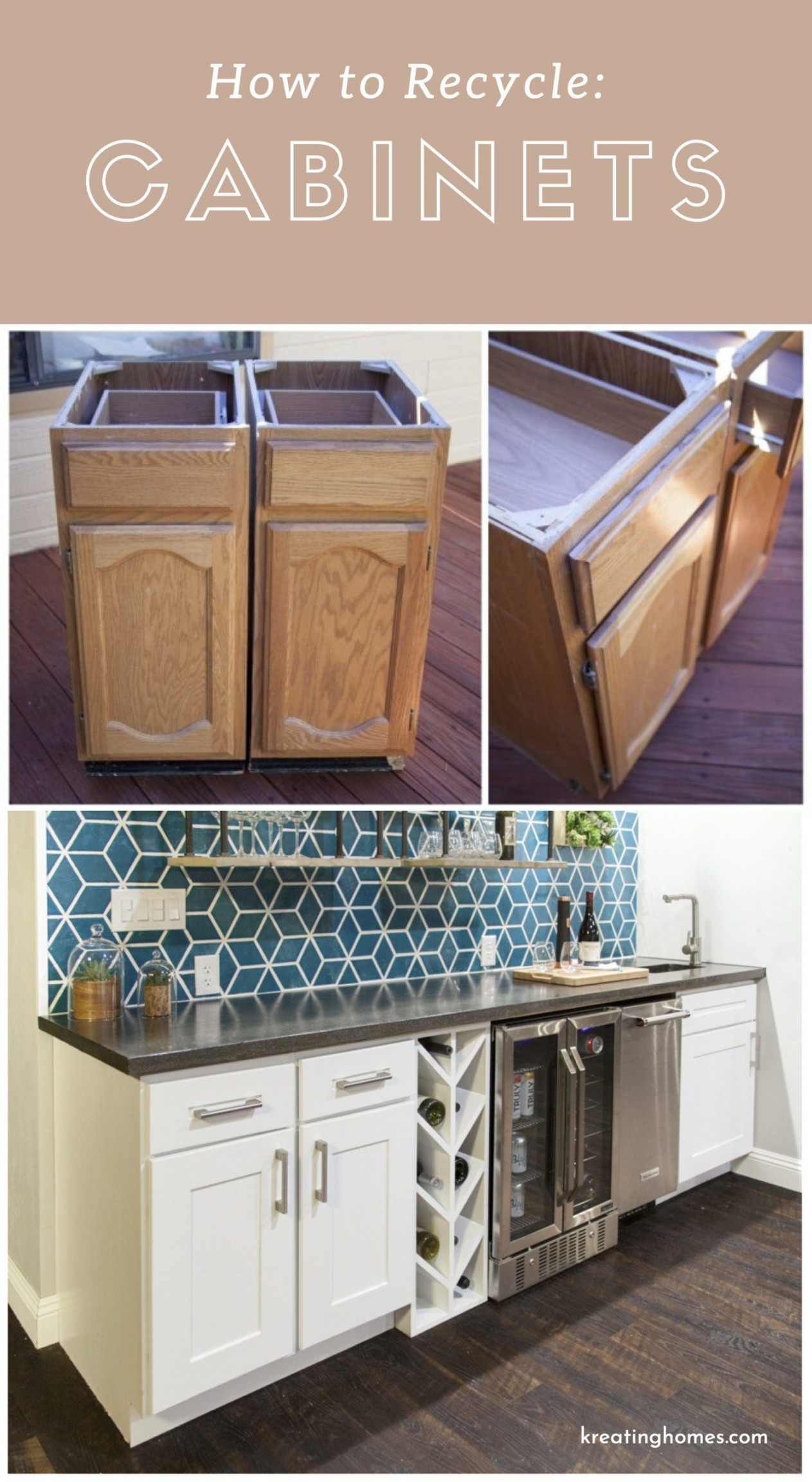 Recycled Kitchen Cabinets - KREATING HOMES  Recycled kitchen