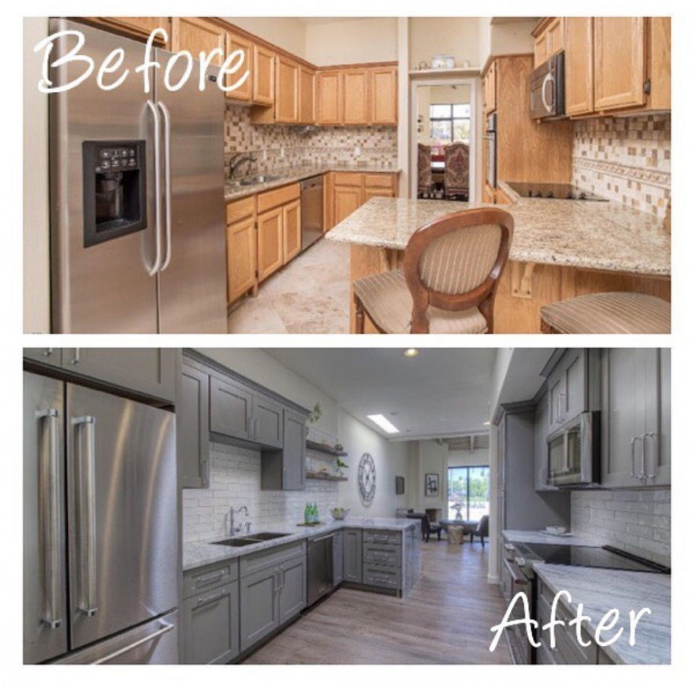 Removing partial wall in a galley kitchen makes all the difference