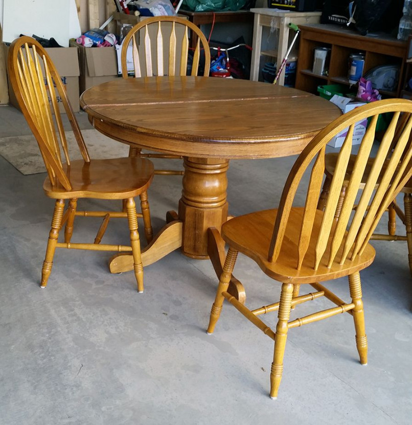 s Oak Table Makeover  Dining table makeover, Kitchen table oak