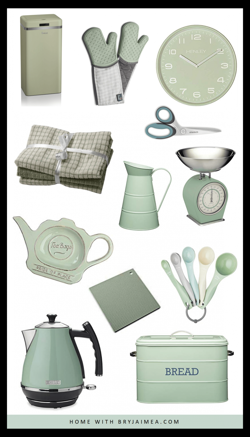 Sage Kitchen Accessories Shopping Guide #sage #green #kitchen