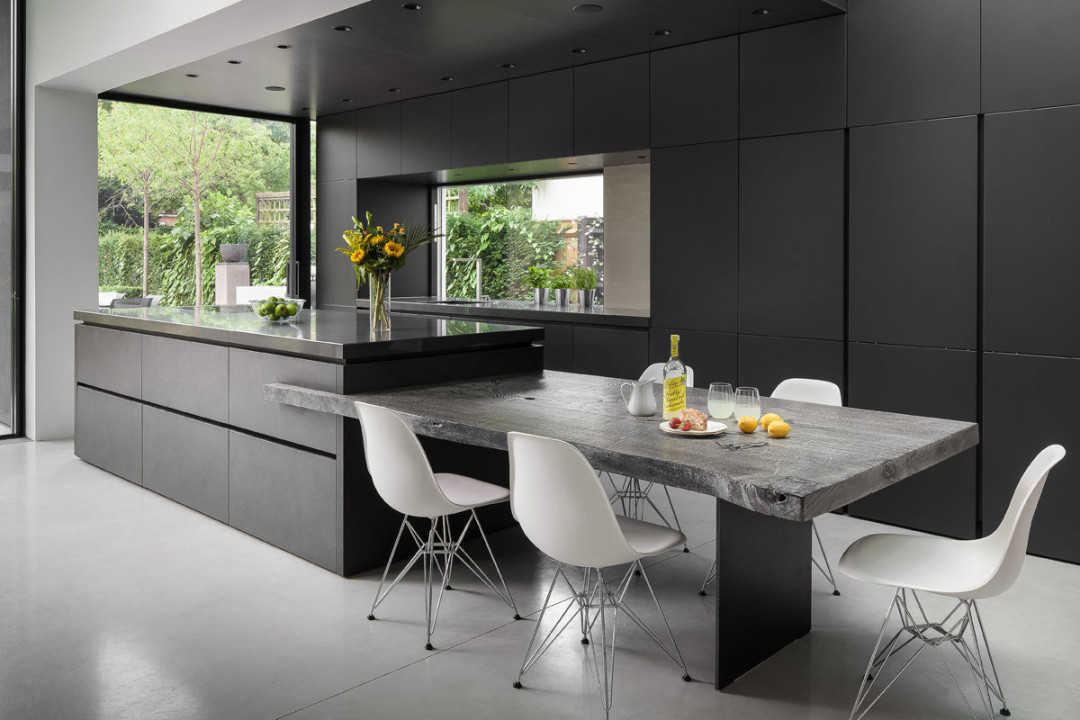 Sleek Kitchen Design Compliments Asymmetric Architecture  SBID