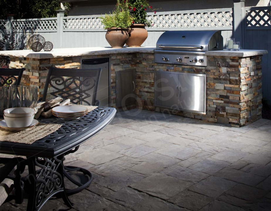 Stacked Stone Outdoor Kitchen