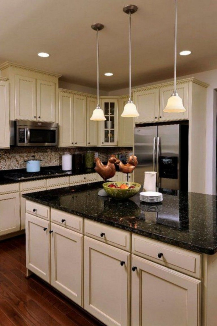 Stunning Kitchen Light Cabinets with Dark Countertops Design