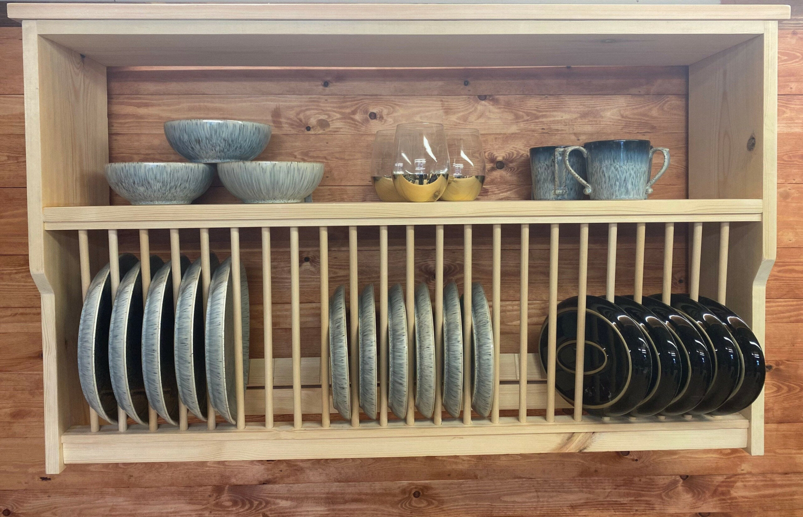 The Gloucestershire handmade plate rack storage natural pine - Etsy