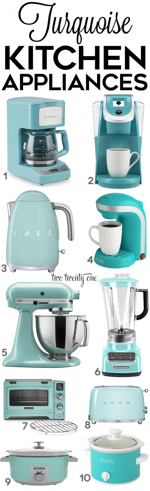 Turquoise Kitchen Decor & Appliances  Turquoise kitchen decor