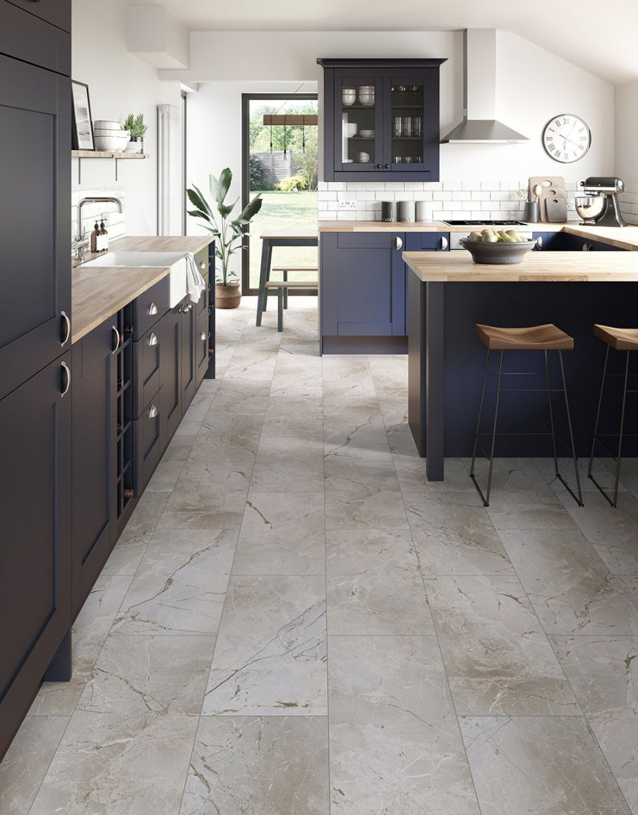 Verona Tile - Light Grey Marble Laminate Flooring  Direct Wood