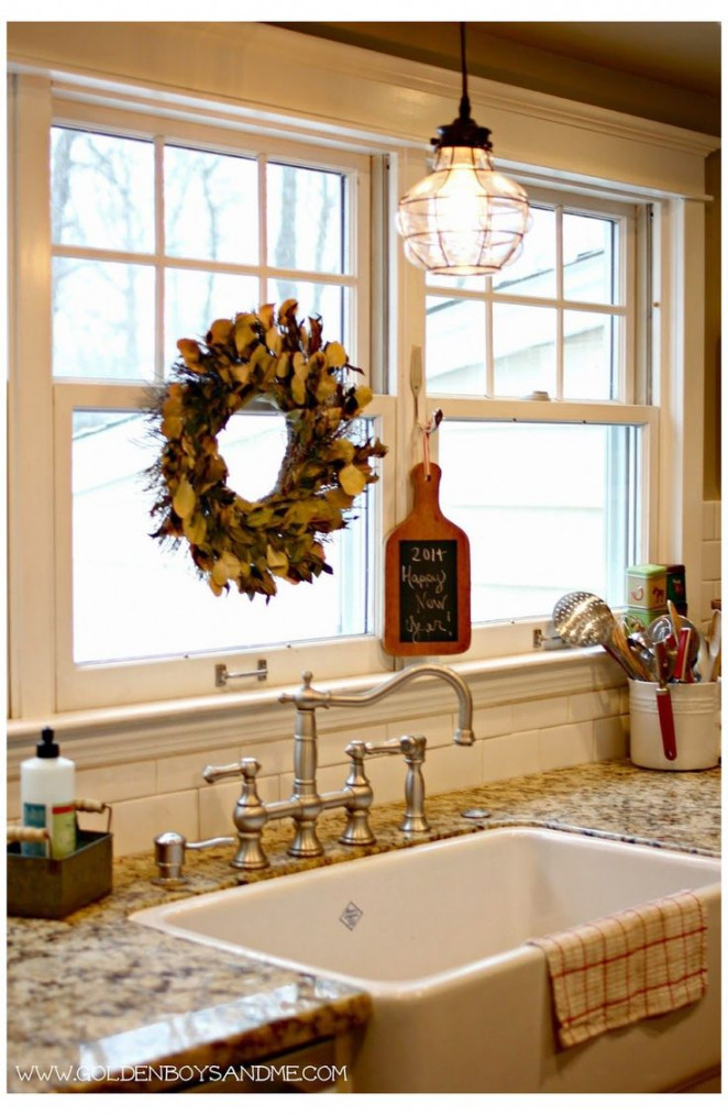 Winter in our Kitchen #light #over #kitchen #sink