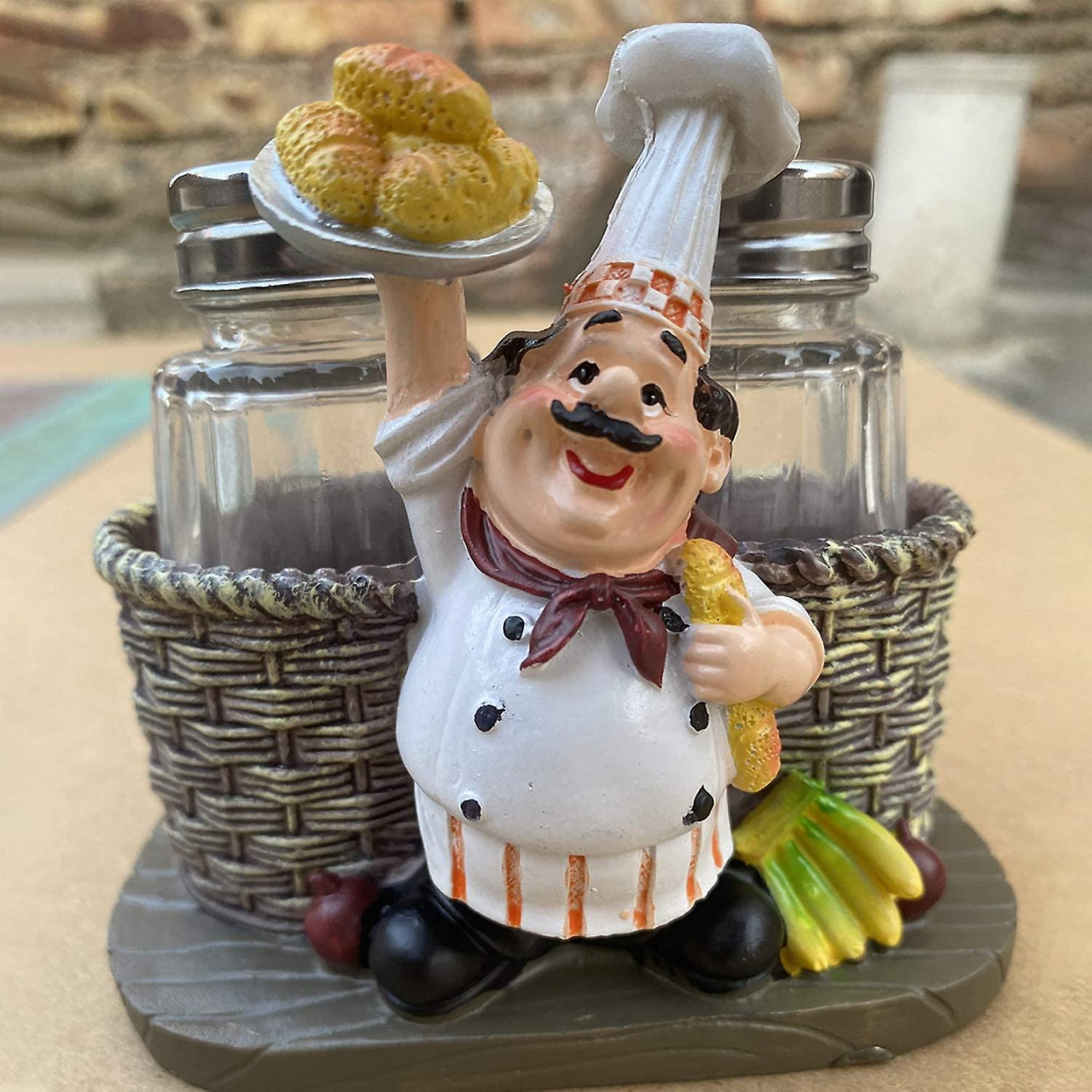 Chef Statue Salt Pepper Bottle Holder Ornaments-home Decor Kitchen Resin  Crafts Chef Statue