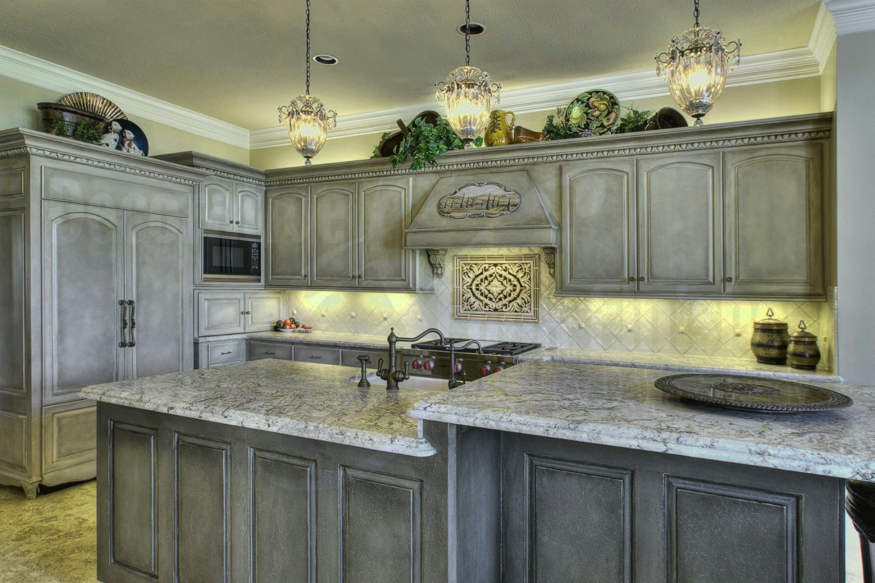 Gray Stained Kitchen Cabinets - Seasons of Home  Stained kitchen