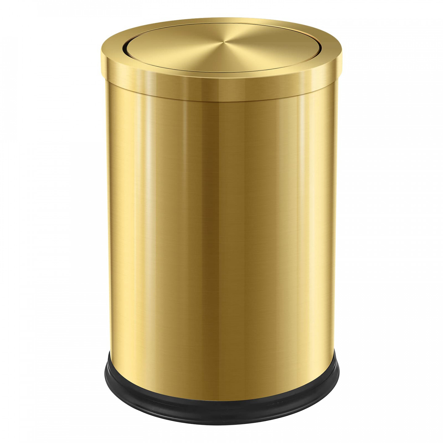 Huaqinglian Stainless Steel Gold Rubbish Bin with Hinged Lid