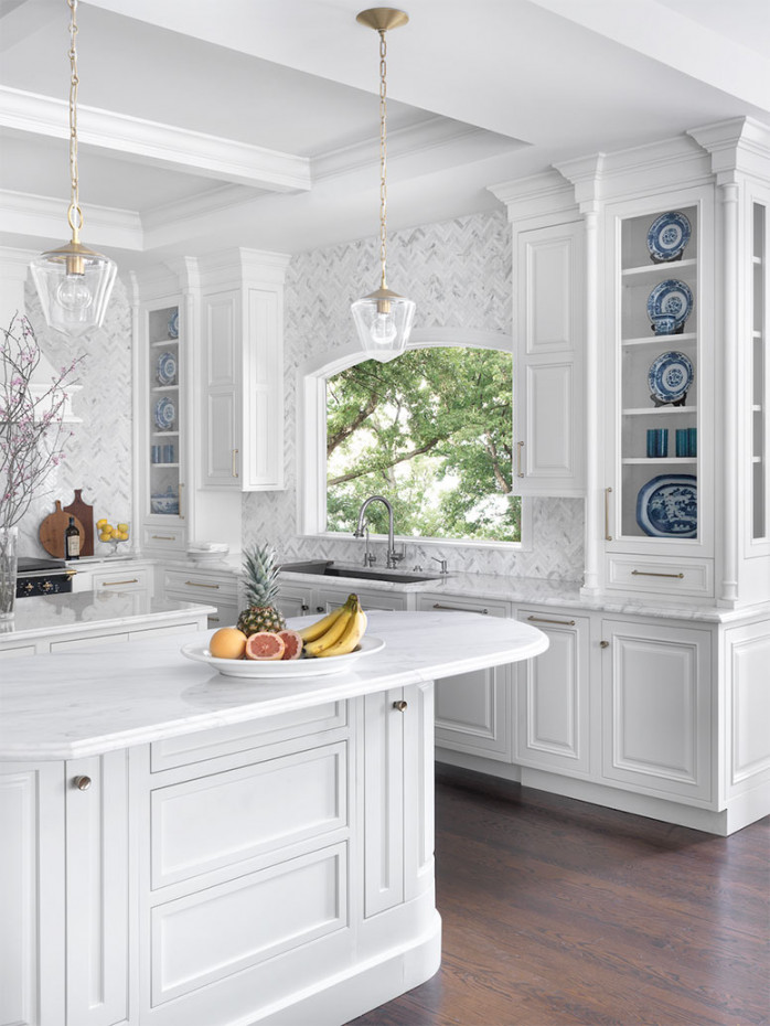 Luxury Traditional White Kitchen - Crystal Cabinets