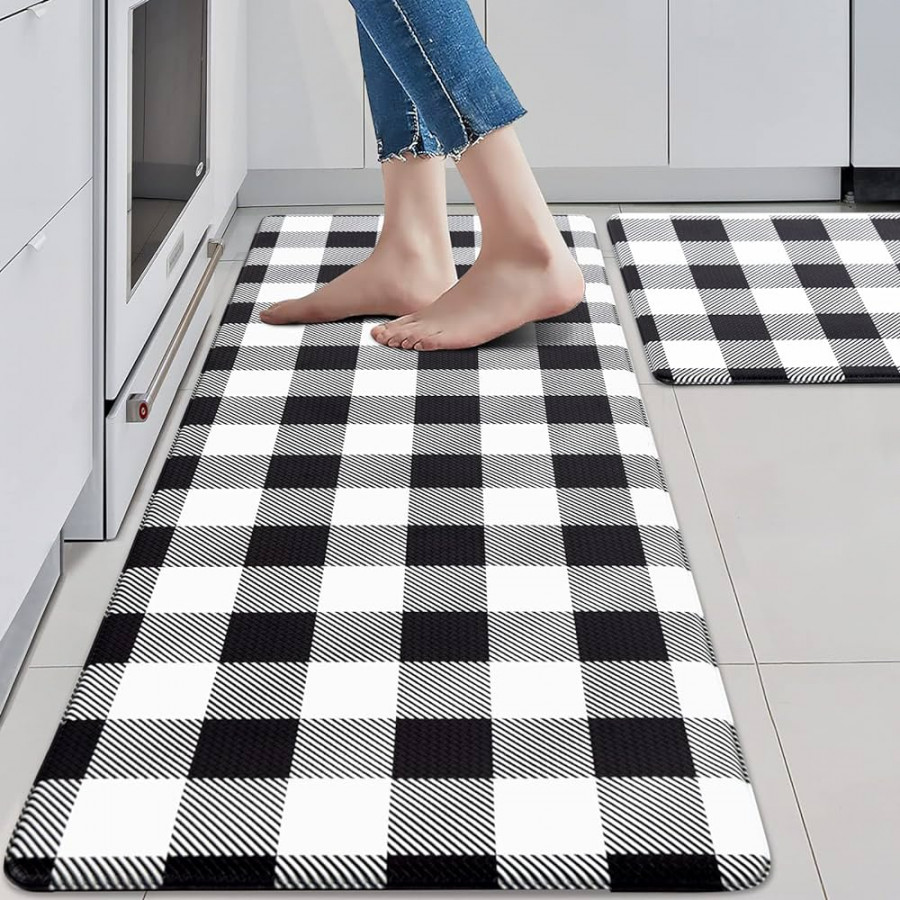 MAYHMYO Kitchen Mat  Pack Black and White Kitchen Floor Mat Anti