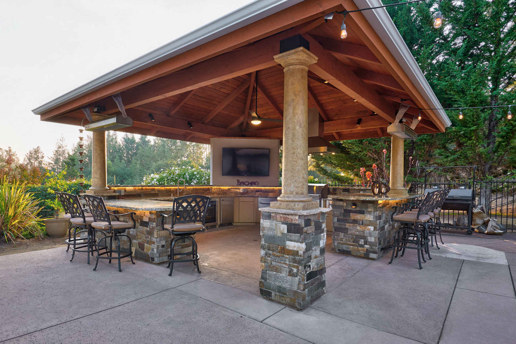 Outdoor Kitchen with a Gazebo Ideas You