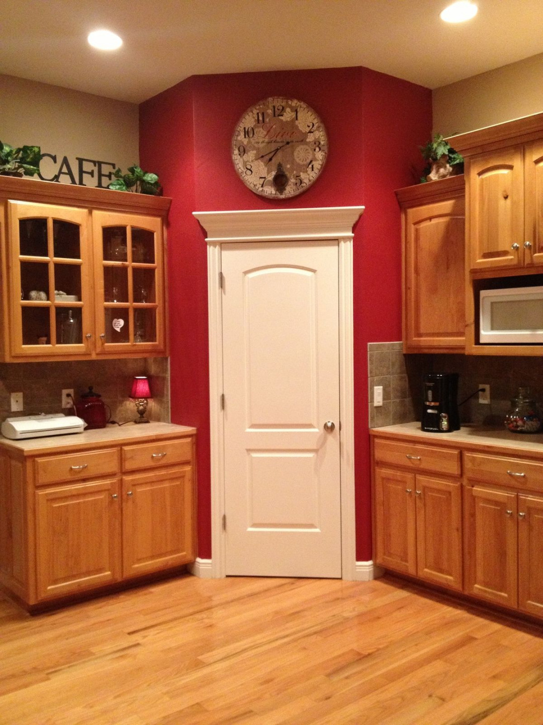 Pantry idea for kitchen  Red kitchen walls, Red kitchen accents