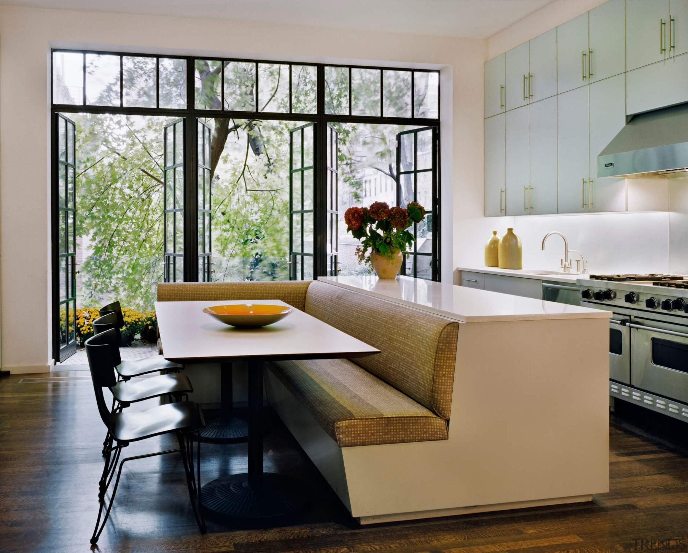 rethink your kitchen island with banquette seating