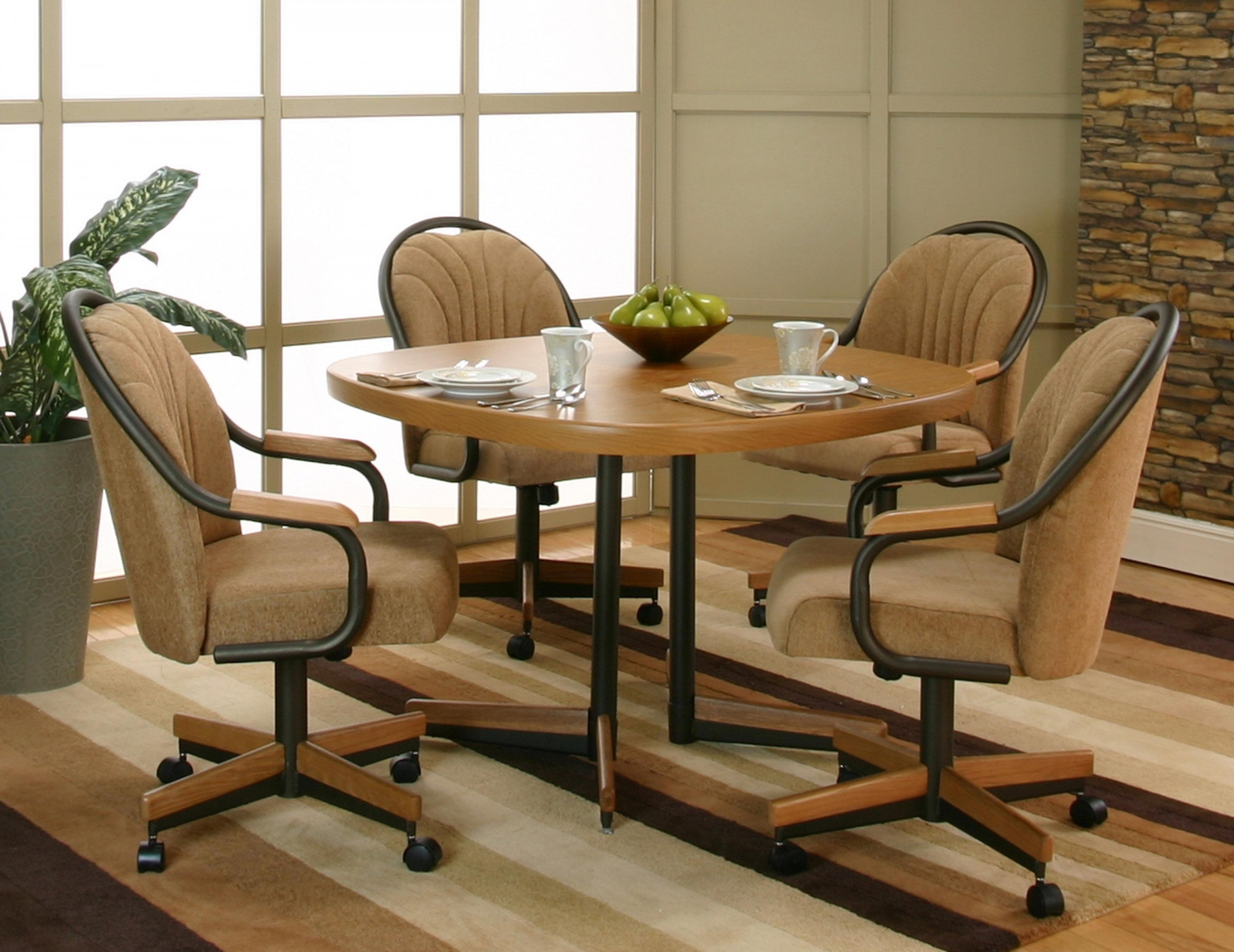 Set Of  Kitchen Chairs With Casters - VisualHunt