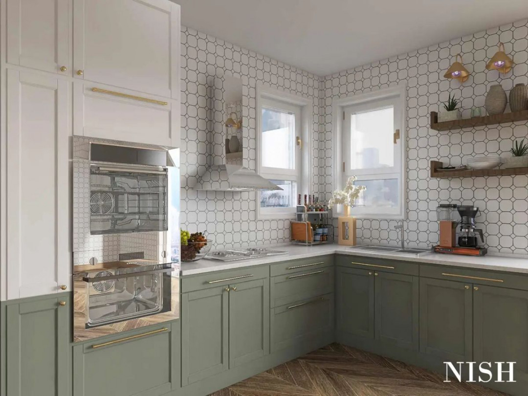 Sherwin Williams Acacia Haze  Green kitchen cabinets, Sage green