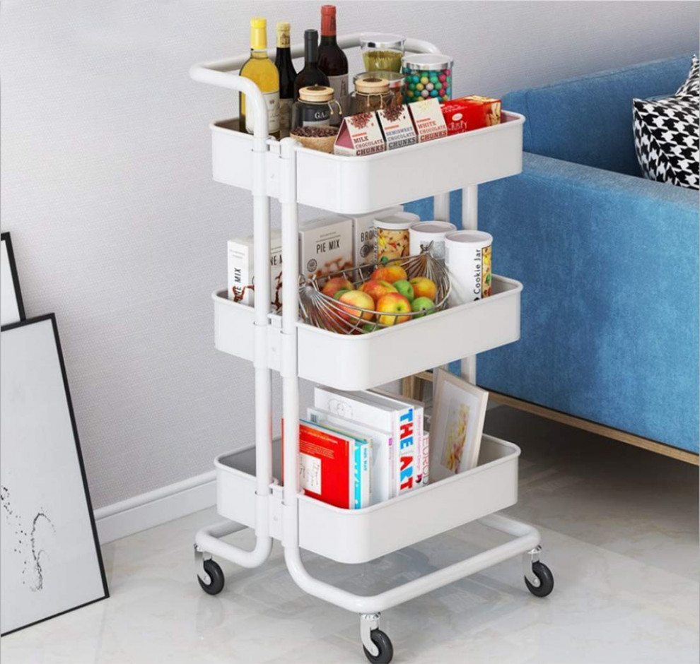 Storage Trolley with  Levels, Multi-Purpose Trolley with Wheels