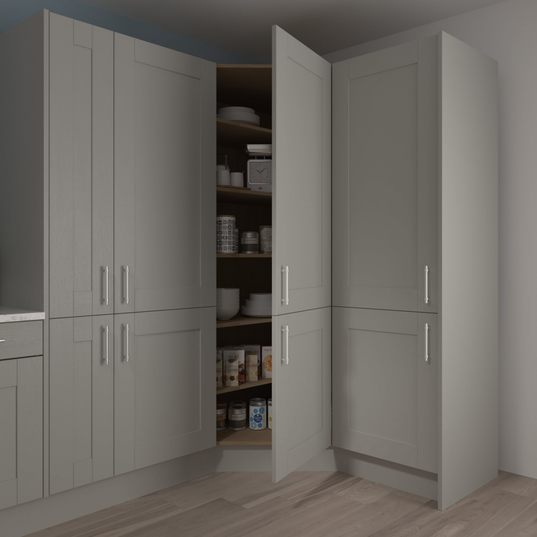 Tall Corner Larders  Kitchen Units  DIY Kitchens