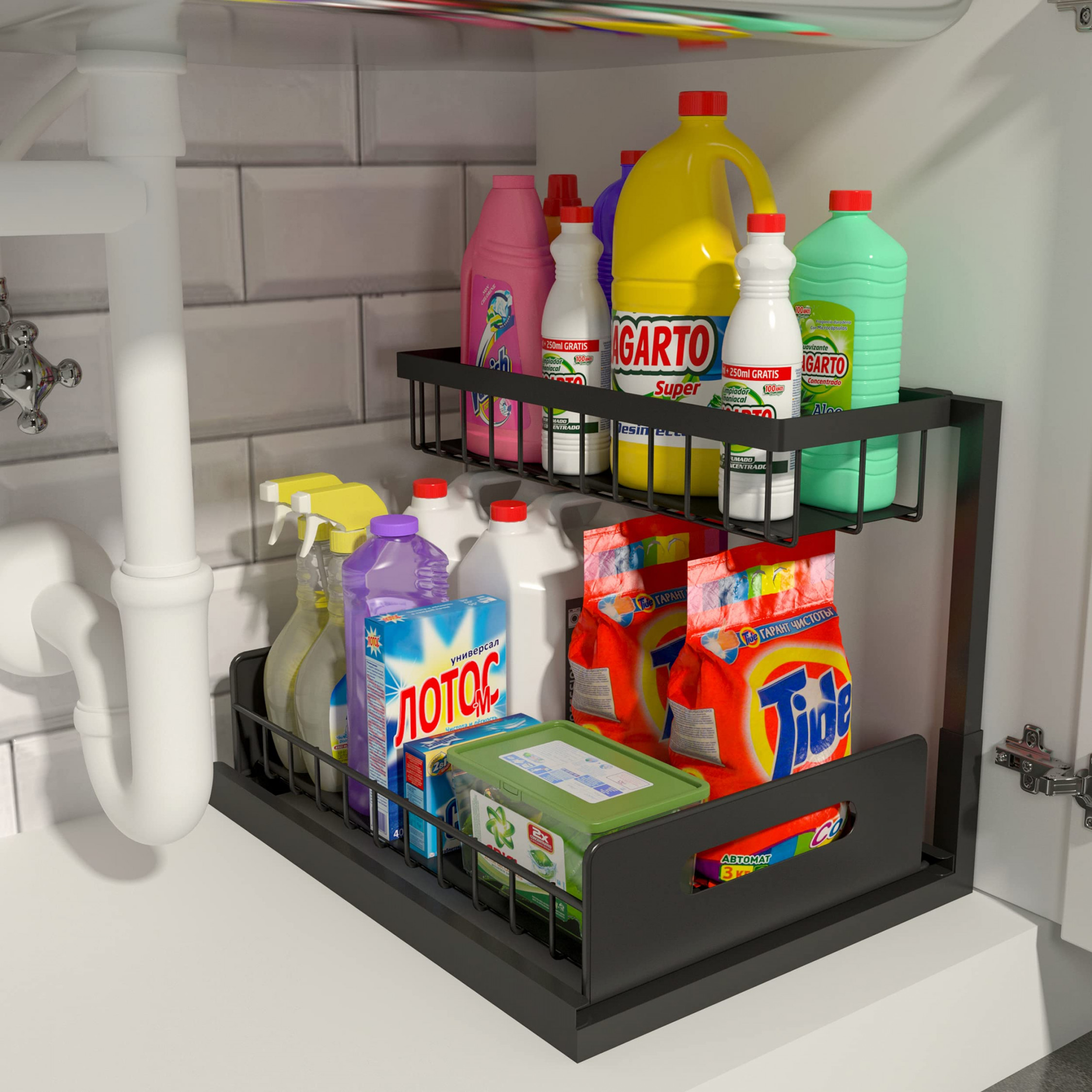 Under Sink Organiser, Pull Out Closet Organiser,  Tier Pull Out Sink Shelf  Cabinet Storage Shelves See more Under Sink Organiser, Pull Out Closet