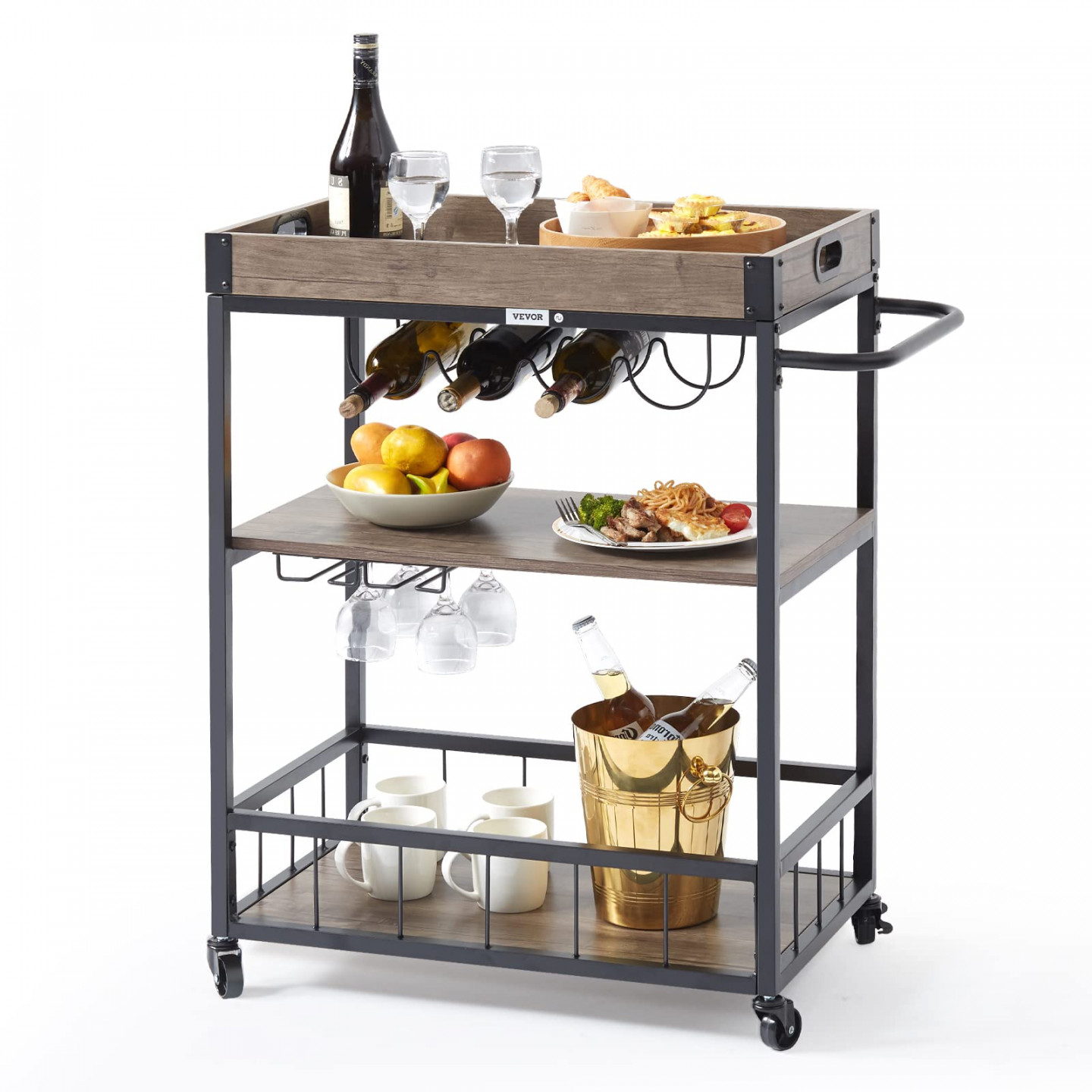 VEVOR -Layer Serving Trolley Vintage Kitchen Trolley,