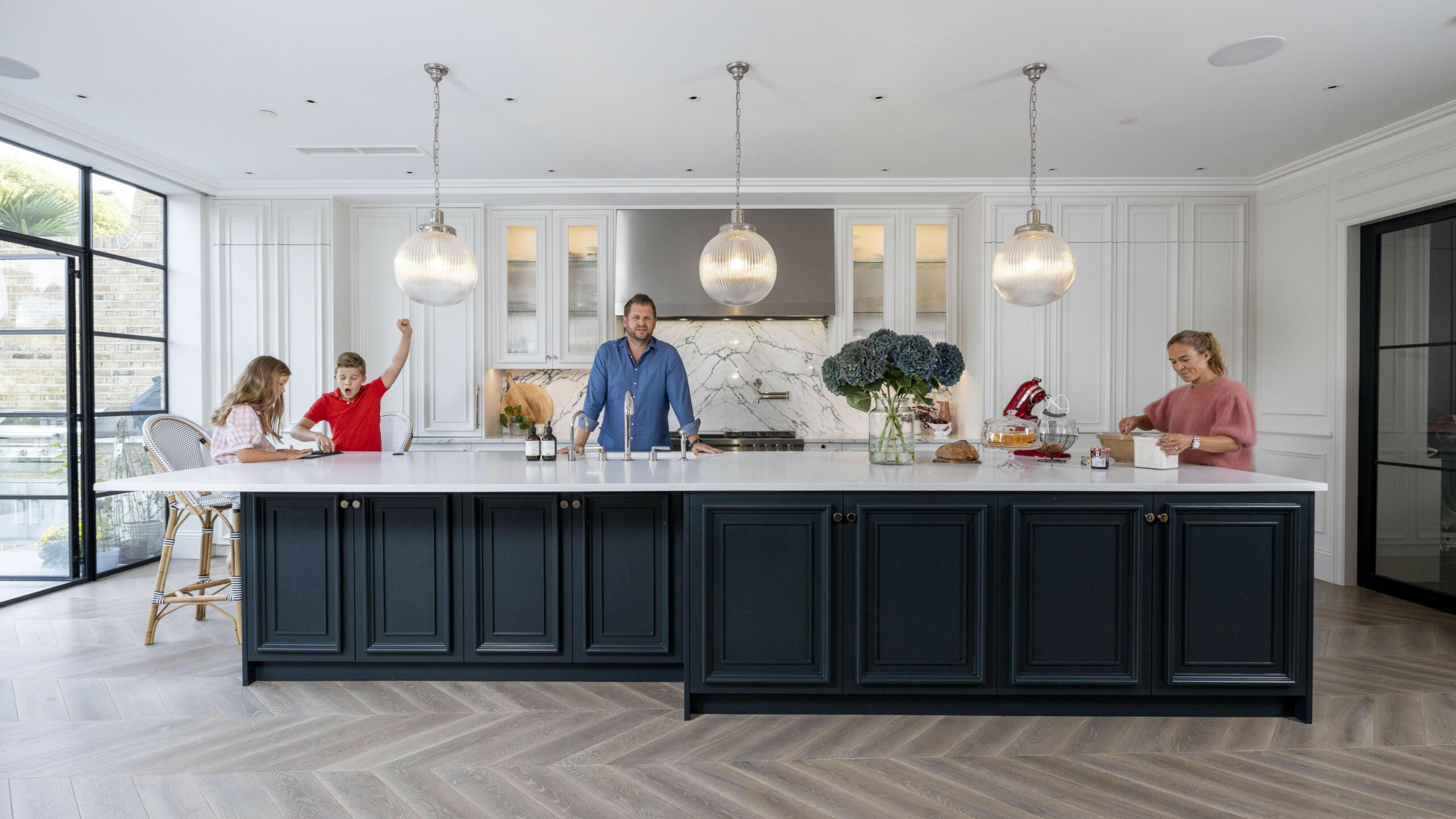 ways to make a supersize kitchen island larger than life