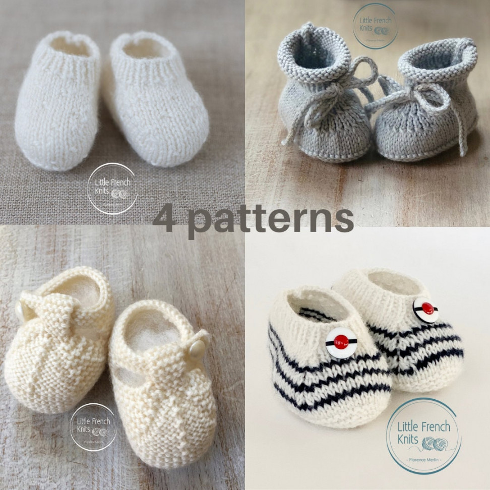 Baby Knitting Pattern Booties Shoes Instructions in English - Etsy