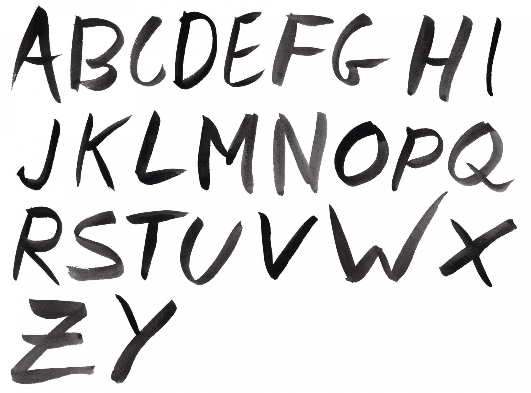 Black Watercolor Font Alphabet (PNG Transparent)  OnlyGFX