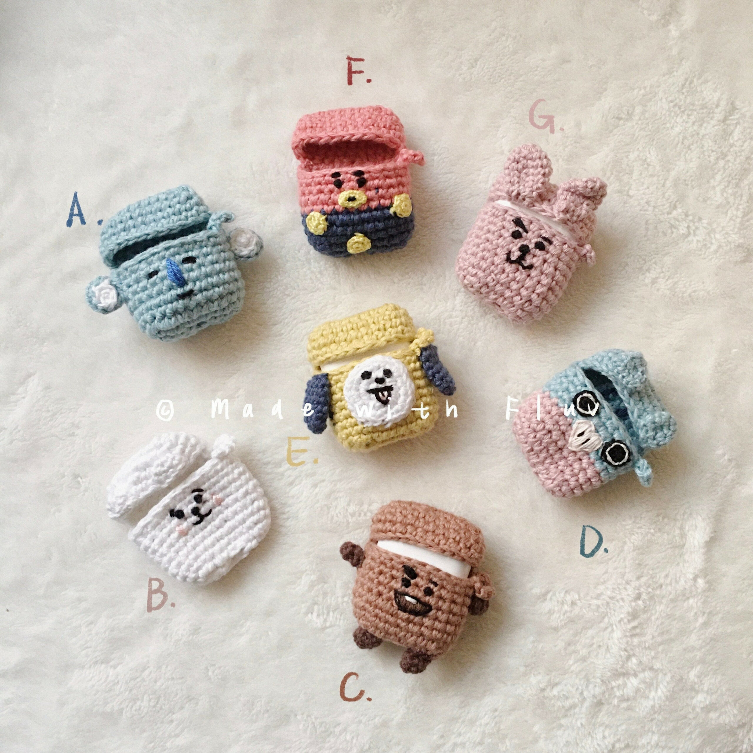 BTS BT Handmade crochet AirPod case - Etsy