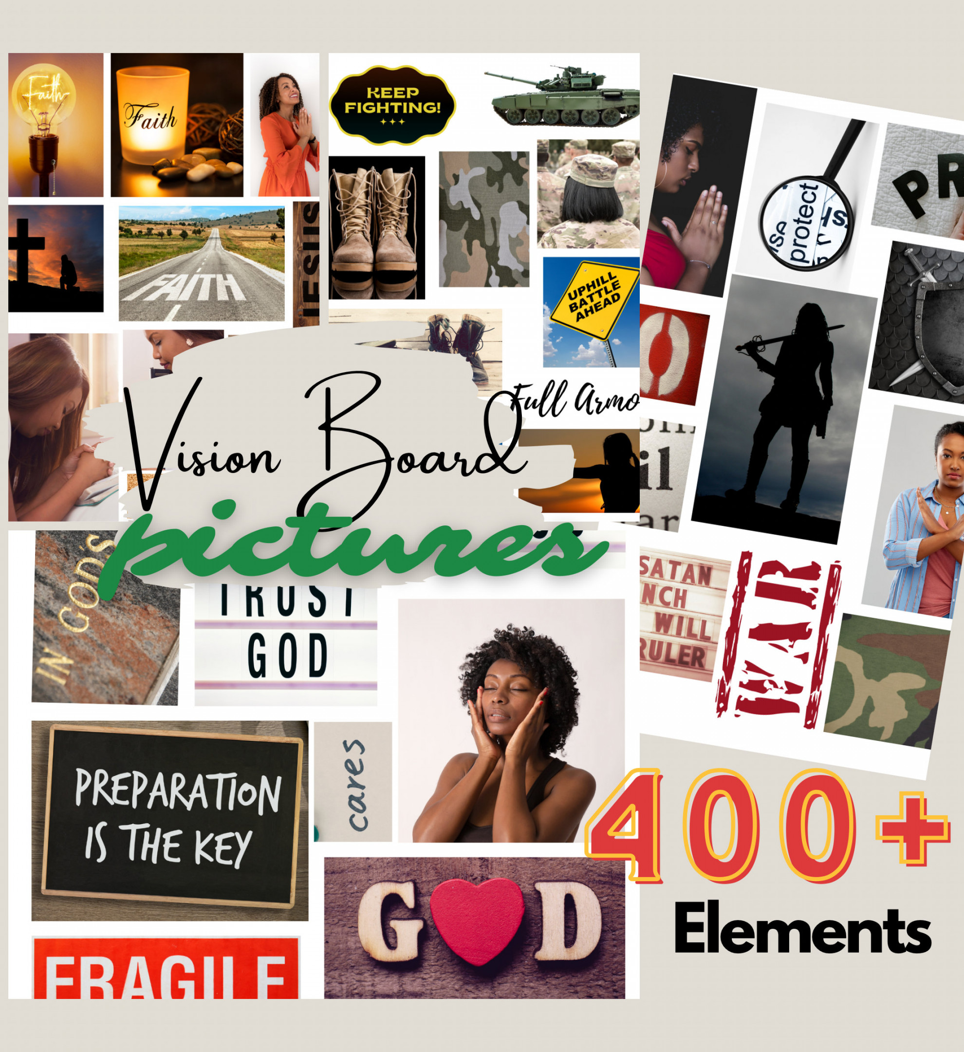 Christian Vision Board Printable Black Woman  Vision - Etsy