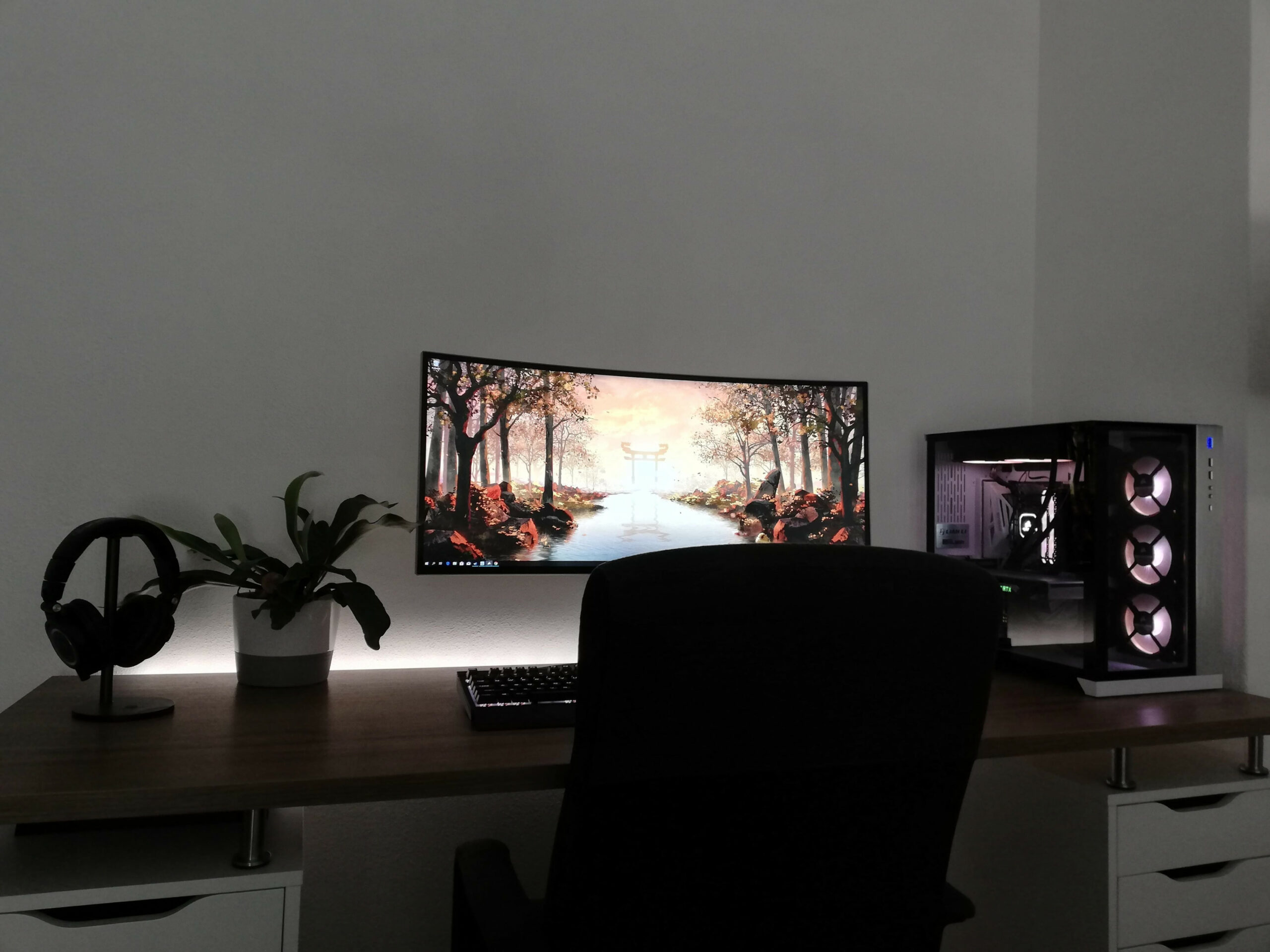 Clean Single Monitor Setup  Living room gaming setup, Room setup