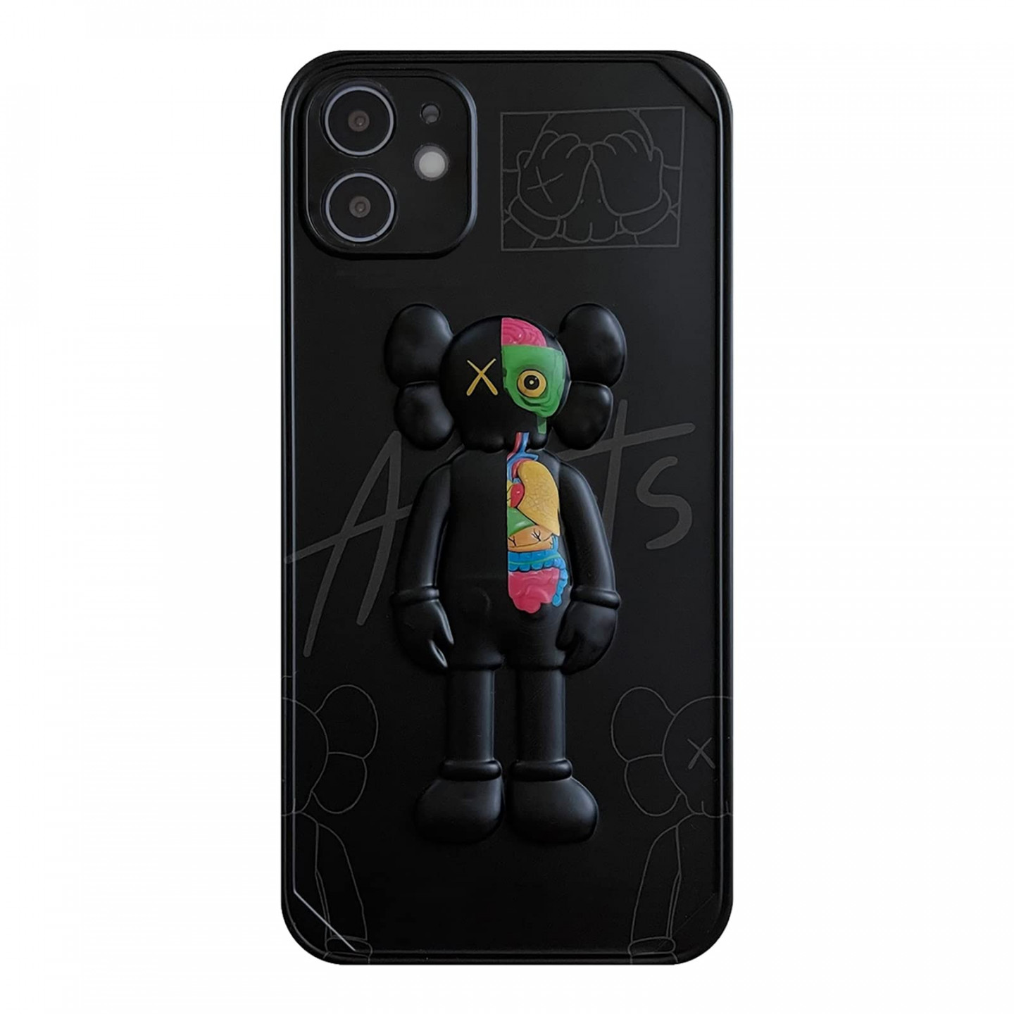 Cool iPhone  Case for Boys Men, Kawaii D Cartoon Street Fashion  Shockproof Protection TPU and IMD Protective Designer Case for iPhone  -  Black