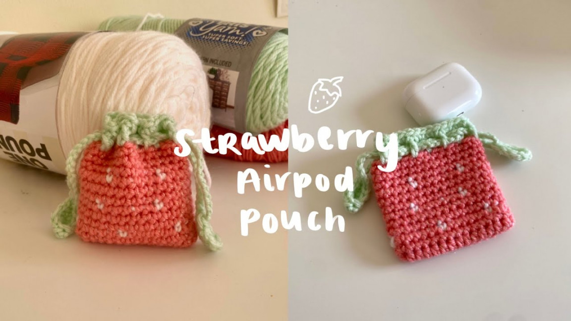 🍓 crochet strawberry airpod pouch  beginner-friendly tutorial