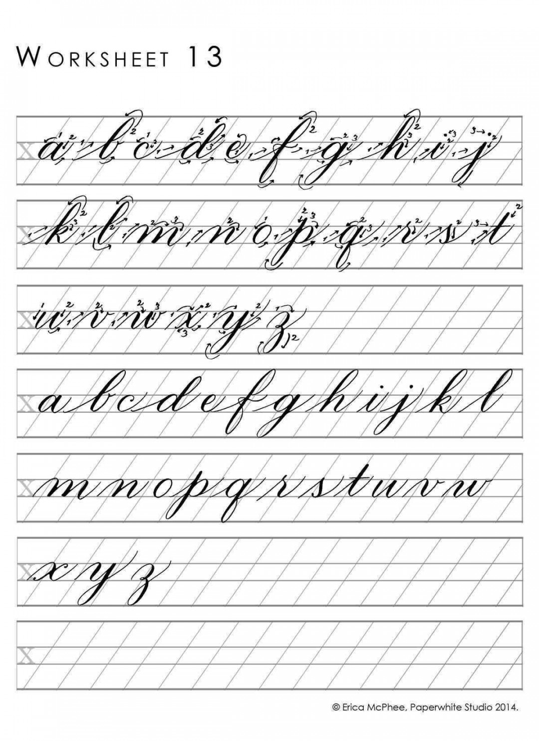 Cursive Alphabet Worksheets Printable  Cursive  Desenho de