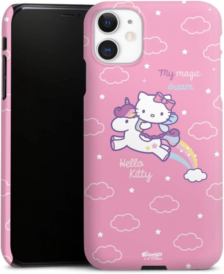 DeinDesign Premium Case kompatibel mit Apple iPhone  Smartphone  Handyhülle Schutzhülle matt Hello Kitty Offizielles Lizenzprodukt Einhorn