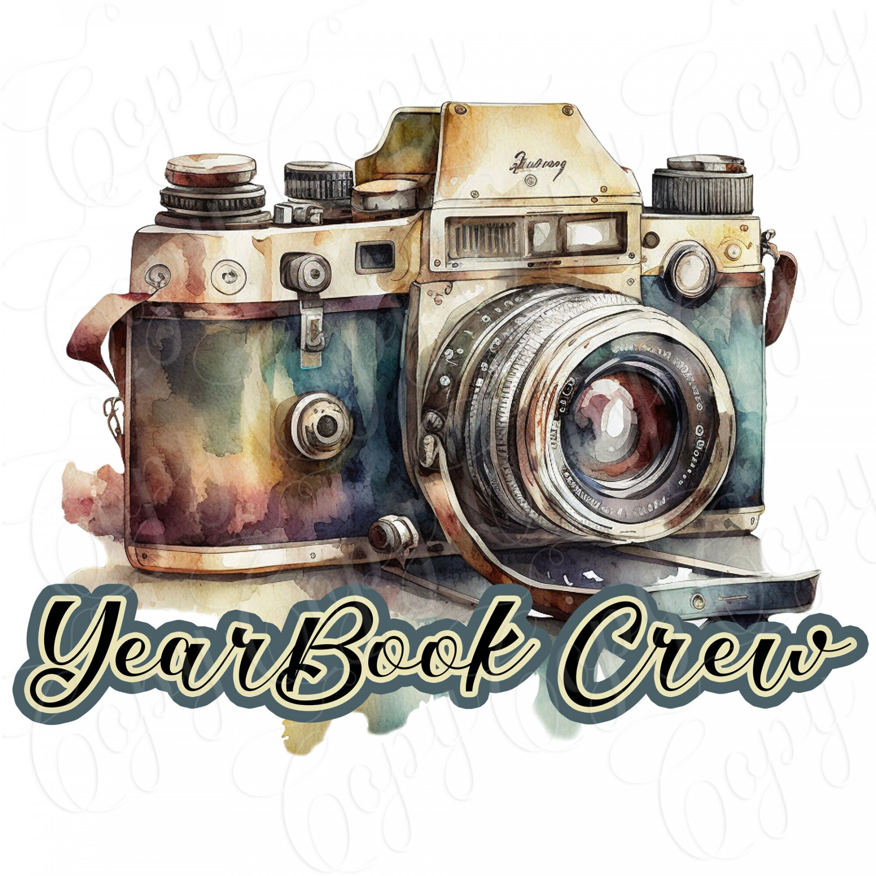 Digital Download Camera Year Book Yearbook Crew Students Seniors Teacher  School PNG Only Sublimation