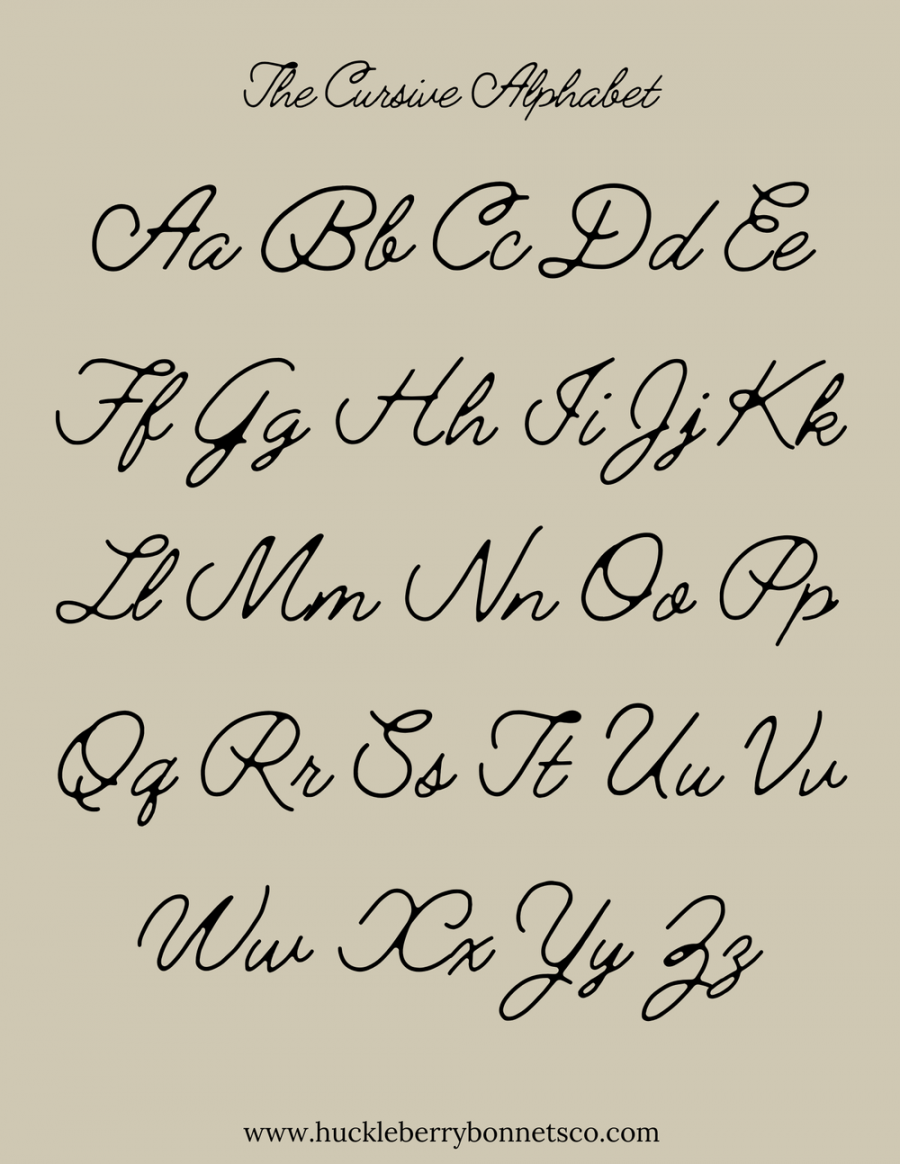 *Digital Download* Cursive Alphabet Poster — Huckleberry Bonnets Co