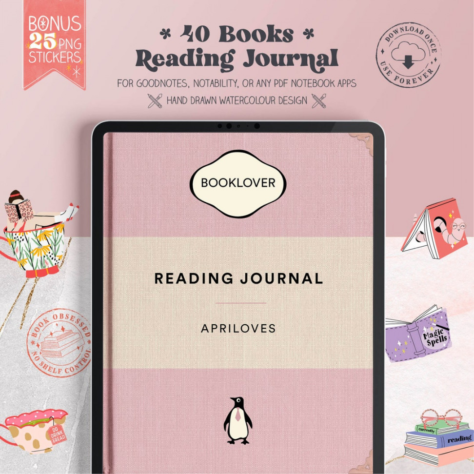 Digital Reading Planner Journal Book Tracker Reading - Etsy