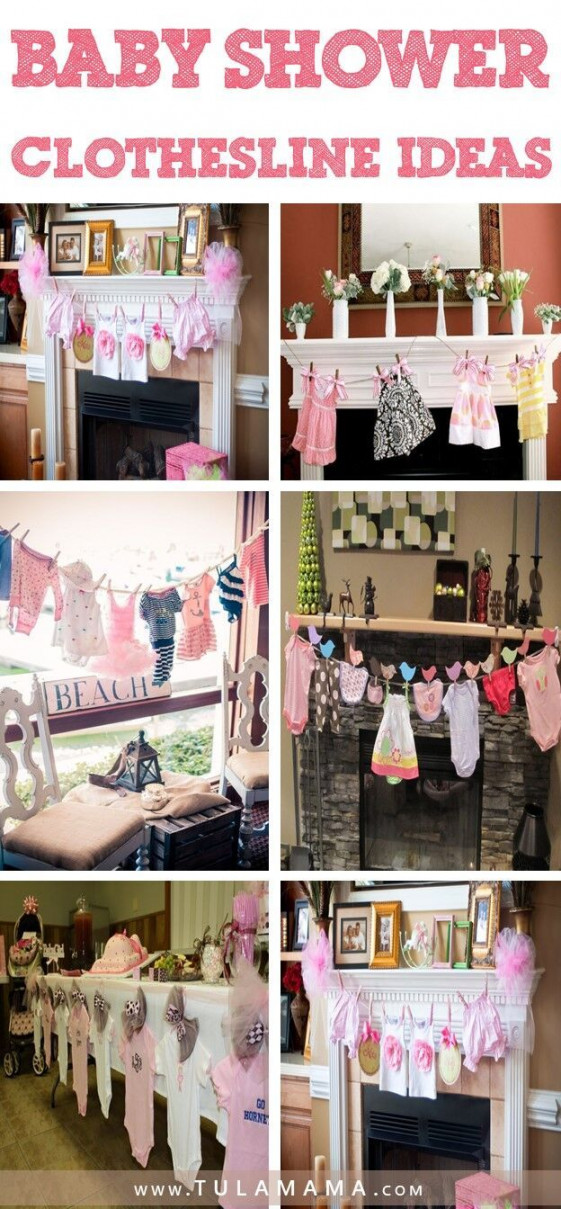 Easy Baby Shower Clothesline  Baby shower clothesline, Girl baby