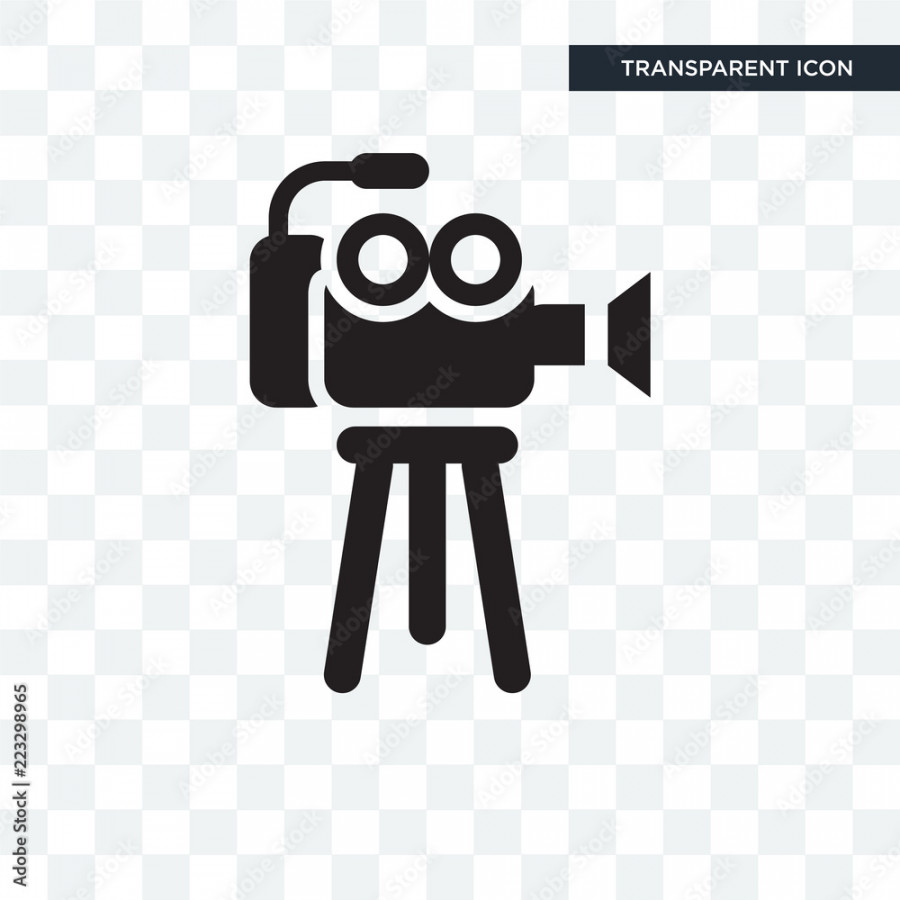 Film camera vector icon isolated on transparent background, Film