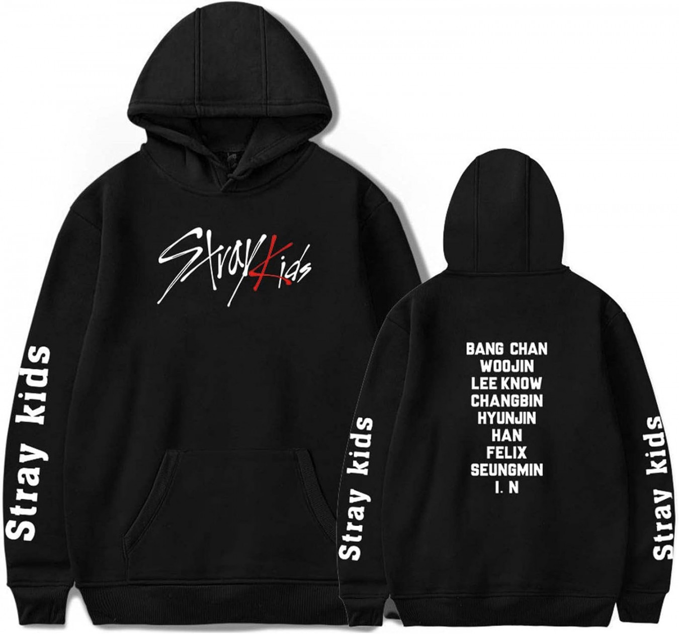 Flyself Damen Kpop Stray Kids Kapuzenpullover Hip hop Streetwear Bang Chan  Changbin Hyunjin Felix Seungmin Jeongin Jisung Minho Woojin Hoodie