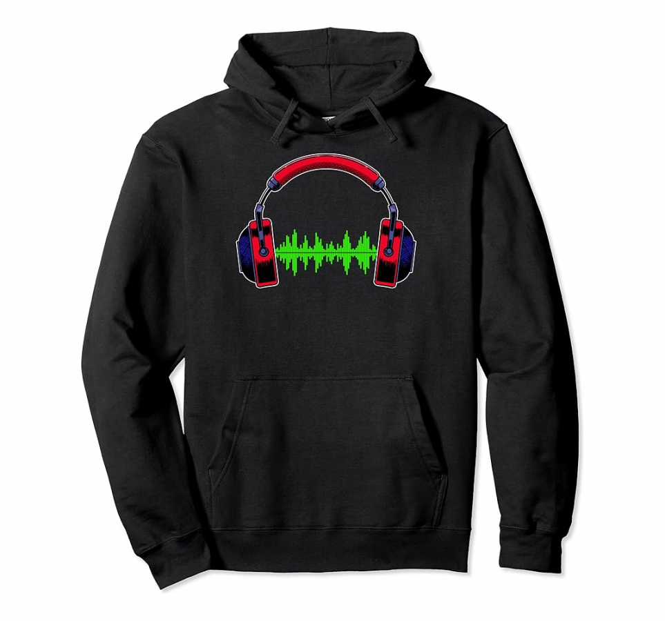 Funky Headset Headphones Beat Music Disco Fan Pullover Hoodie