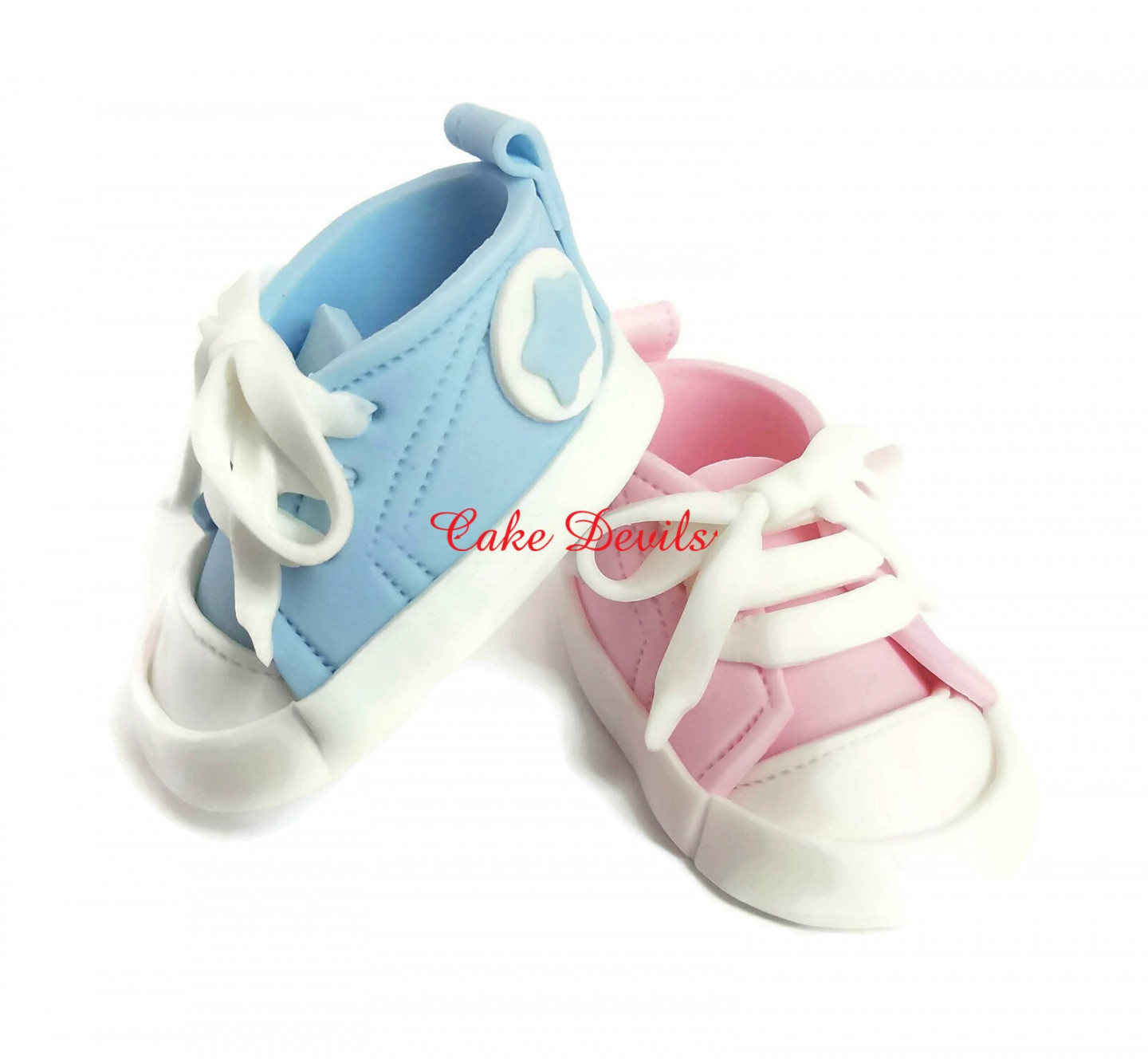 Gender Reveal Fondant Baby Sneakers Cake Bright Pink and - Etsy