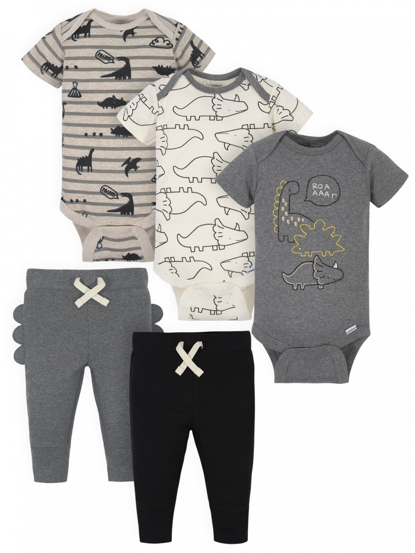 Gerber Baby Boy Bodysuits & Pants Outfit Set, -Piece (Newborn-M