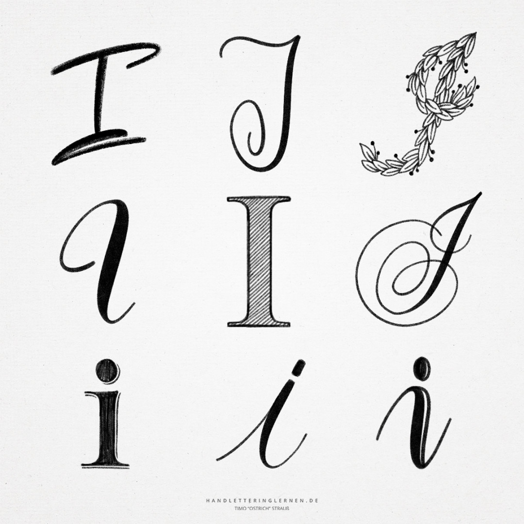 Hand lettering I   ways to draw an "I"