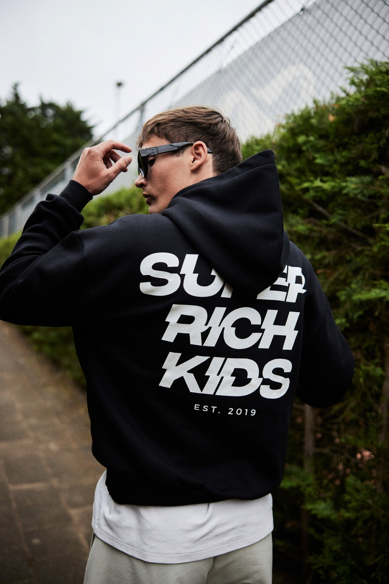 Hoodie Super Rich Kids zwart met wit