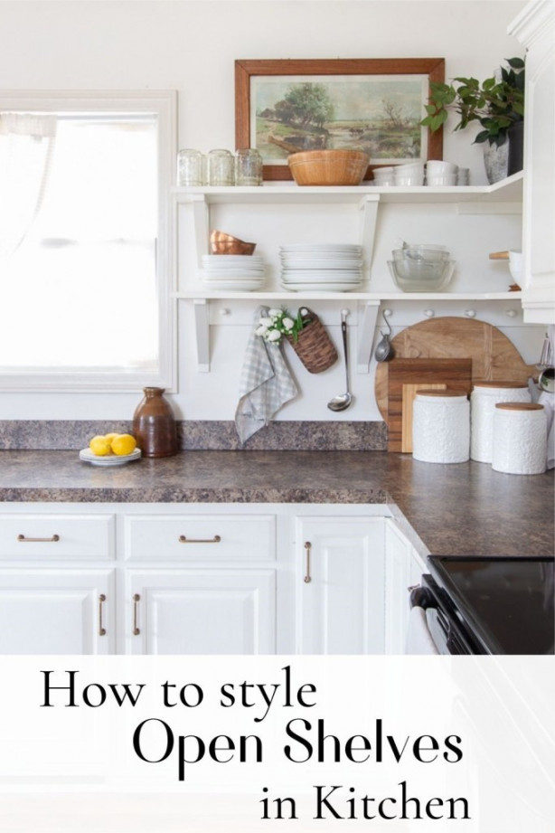 How to Decorate Kitchen Shelves Beautifully - Open Doors Open Hearts