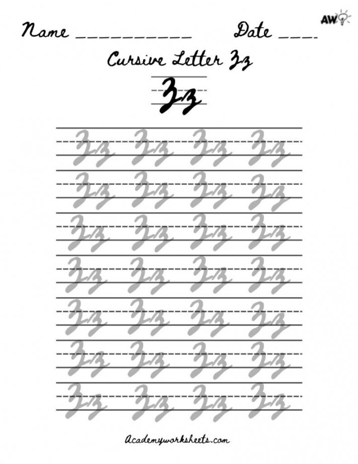 How to Write Z in Cursive? - Academy Worksheets