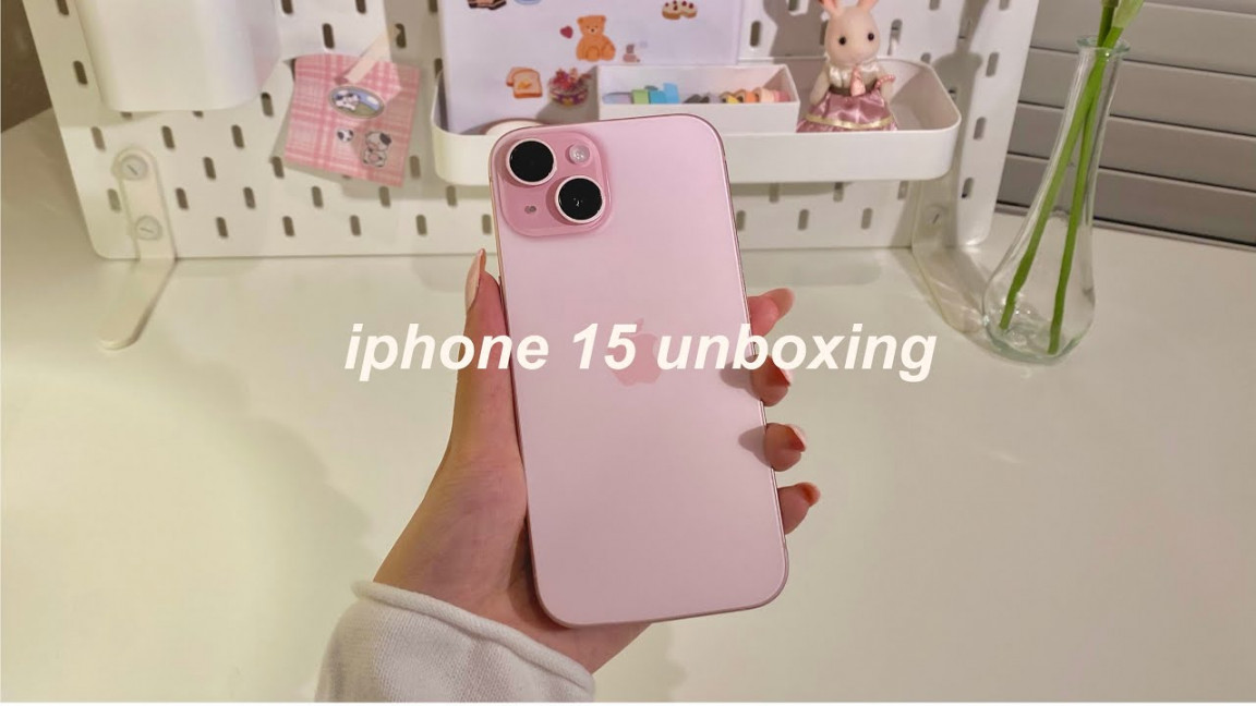 iphone  (pink) gb unboxing 🎀 accessories + aesthetic setup